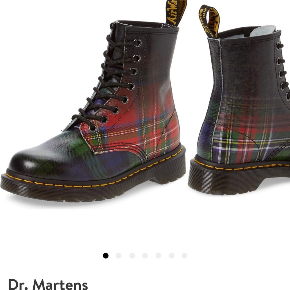 Dr. Martens 1460 tartan plaid boots , size 9 women